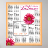 Tropical Daisy Wedding Guest Seating Chart Poster (Vorne)