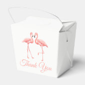 Tropical Danke Pink Wedding Flamingos Bridal Geschenkschachtel (Rückseite)