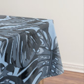 Tropical Dark Blue Monstera Jungle Leaves Tischdecke (Beispiel)