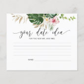 Tropical Date Nacht Ideen. Date jar card (Vorderseite)