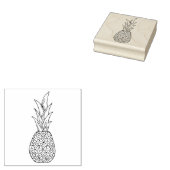 Tropical Delight Einfache Kontur Ananas Art Gummistempel (Stempel)