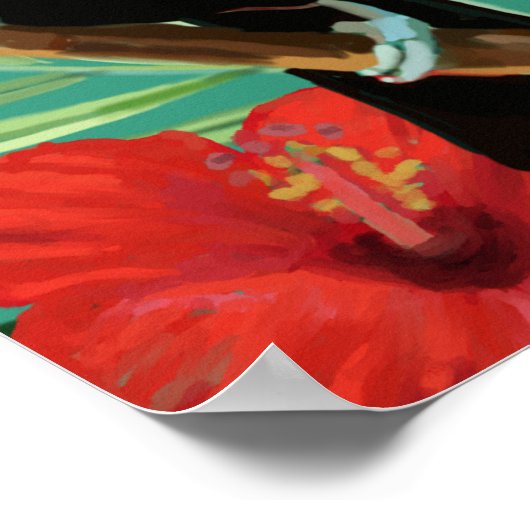 Tropical Delight hummingbird toucan flowers  Poster (Ecke)