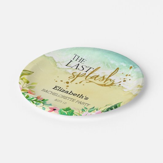 Tropical Der letzte Splash Junggeselinnen-Abschied Pappteller (Schrägansicht)