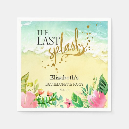 Tropical Der letzte Splash Junggeselinnen-Abschied Serviette (Vorderseite)