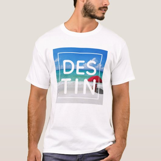 Tropical Destin Beach Florida Modern Typografie T-Shirt (Vorderseite)