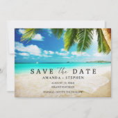 Tropical Destination Beach Photo Wedding Save The Date (Vorderseite)