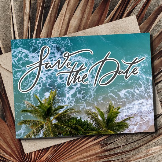 Tropical Destination Beach Wedding Foto Save The Date