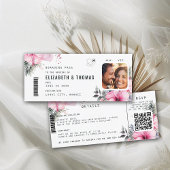 Tropical Destination Boarding Pass Blumenhochzeit Einladung