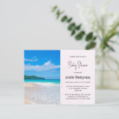 Tropical Destination Landschaftlich Beach Baby Dus Einladungspostkarte (Stehend Vorderseite)