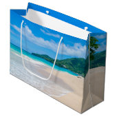 Tropical Destination Landschaftlich Beach Foto Große Geschenktüte (Vorderseite Schrägansicht)