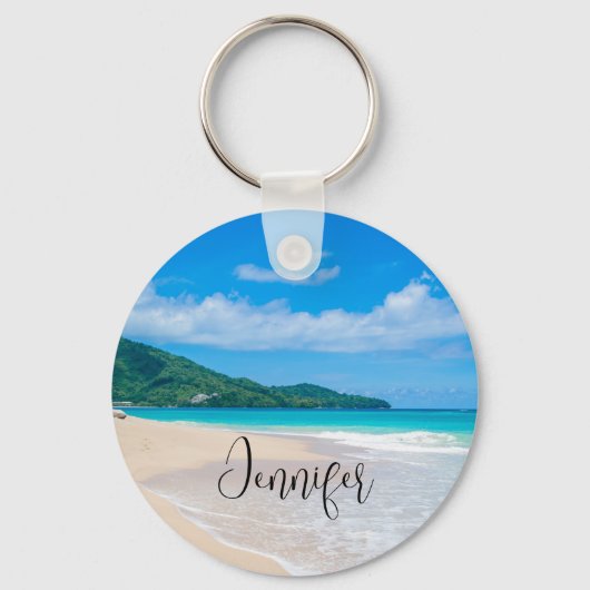 Tropical Destination Landschaftlich Beach Foto Schlüsselanhänger (Vorderseite)