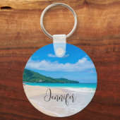 Tropical Destination Landschaftlich Beach Foto Schlüsselanhänger (Vorderseite)