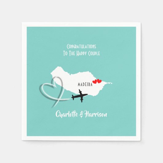 Tropical Destination Madeira Wedding Serviette (Vorderseite)