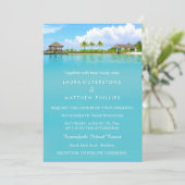 Tropical Destination Resort Beach Wedding Einladung (Stehend Vorderseite)