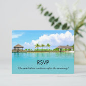 Tropical Destination Resort Beach Wedding UAWG Einladung (Stehend Vorderseite)