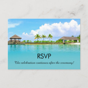 Tropical Destination Resort Beach Wedding UAWG Einladung