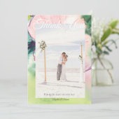 Tropical Destination Wedding  Dankeskarte (Stehend Vorderseite)