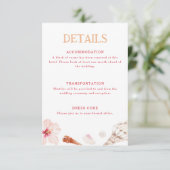 Tropical Destination Wedding Details Begleitkarte (Stehend Vorderseite)