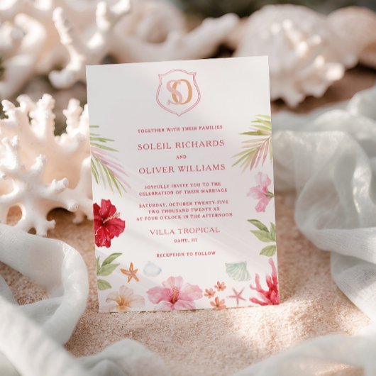 Tropical Destination Wedding Einladung