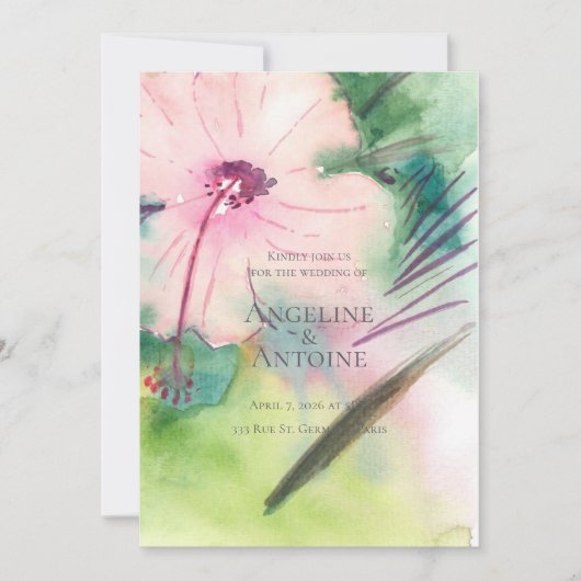 Tropical Destination Wedding Einladung (Vorderseite)