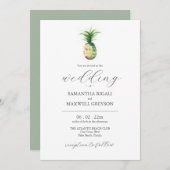Tropical Destination Wedding Invitations Pineapple Einladung (Vorne/Hinten)