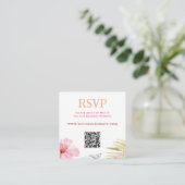 Tropical Destination Wedding QR Code  Begleitkarte (Stehend Vorderseite)