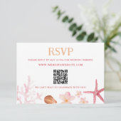 Tropical Destination Wedding QR Code  Begleitkarte (Stehend Vorderseite)