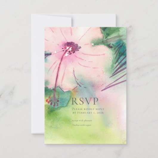 Tropical Destination Wedding  RSVP Karte (Vorderseite)