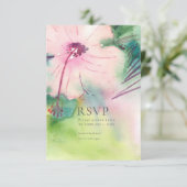 Tropical Destination Wedding  RSVP Karte (Stehend Vorderseite)