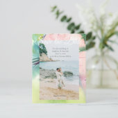 Tropical Destination Wedding  Save The Date (Stehend Vorderseite)
