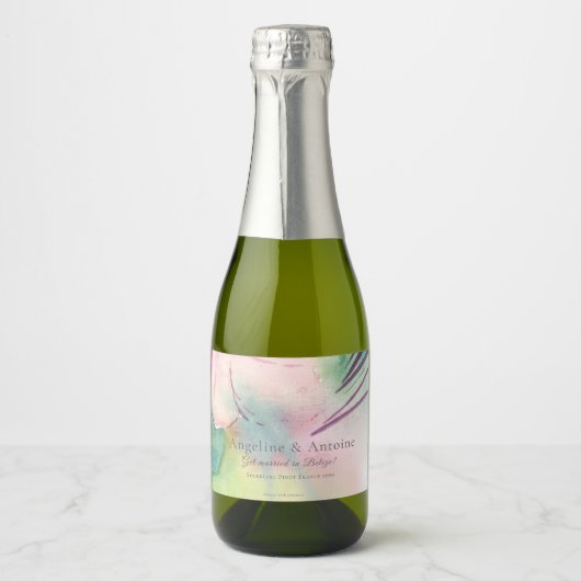 Tropical Destination Wedding  Schaumweinetikett (Vorderseite)