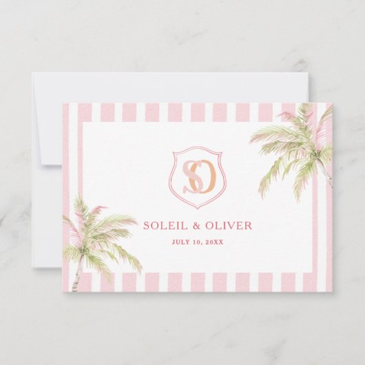 Tropical Destination Wedding Welcome Note (Vorderseite)