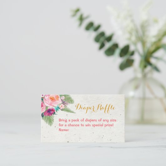 Tropical Diaper Raffekarte Begleitkarte (Stehend Vorderseite)