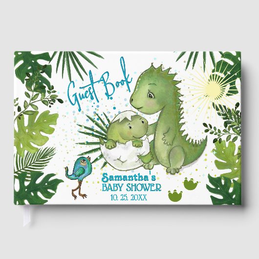 Tropical Dino Baby Showbook Geschichte Gästebuch (Vorderseite)