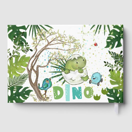Tropical Dino Baby Showbook Geschichte Gästebuch (Rückseite)