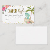 Tropical Dinosaur Diaper Umschließkarte Begleitkarte (Vorne/Hinten)