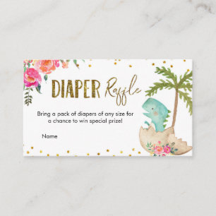 Tropical Dinosaur Diaper Umschließkarte Begleitkarte