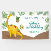 Tropical Dinosaur Tacos Tacosaurus Party Geburtsta Banner (Horizontal)