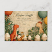 Tropical Dinosaur Theme Baby Shower Diapper Raffle Begleitkarte (Vorderseite)