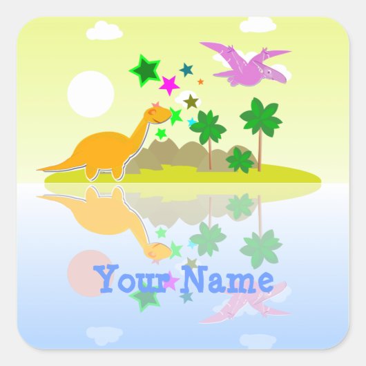 Tropical Dinosaurs Island Name Stickers (Vorderseite)