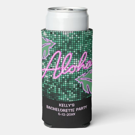 Tropical Disco Junggeselinnen-Abschied Neon Selters Dosenkühler (Seltzer Rückseite)