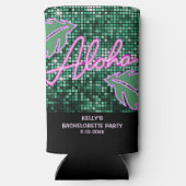 Tropical Disco Junggeselinnen-Abschied Neon Selters Dosenkühler (Rückseite)