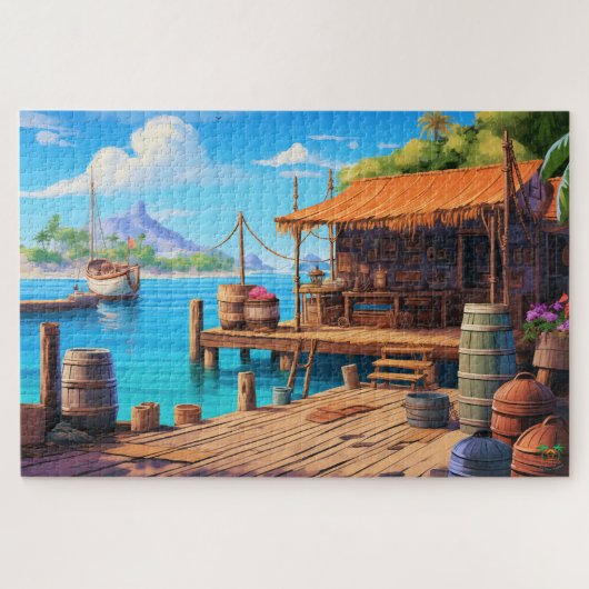 🌅 Tropical Dock Escape Puzzle (Horizontal)