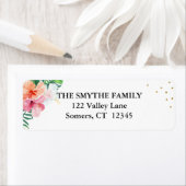 Tropical Dreams Hibisken Blume Adressenaufkleber (Insitu)