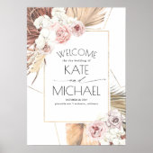 Tropical Dried Palm Leaf Boho Wedding Poster (Vorne)