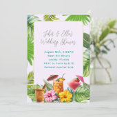 Tropical Drinks Couples Shower invitation Einladung (Stehend Vorderseite)