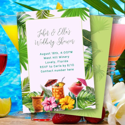 Tropical Drinks Couples Shower invitation Einladung