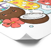 Tropical Drinks – Cute Summer Cocktail Poster (Ecke)