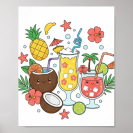 Tropical Drinks – Cute Summer Cocktail Poster