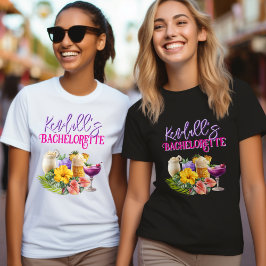Tropical Drinks Personalized Bachelorette T-shirt Tri-Blend Shirt